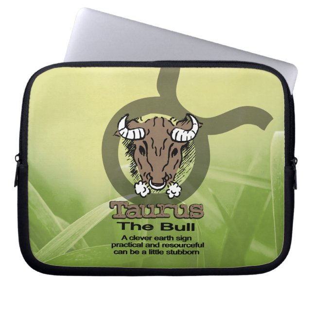 Taurus the Bull earth sign green earth sign Laptop Sleeve (Front)