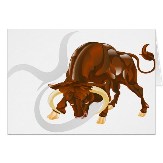 Taurus the bull star or birth sign. card