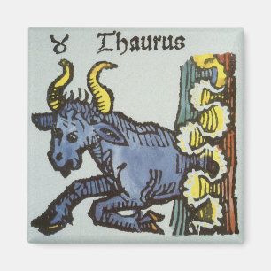 Taurus the Bull, Vintage Signs of the Zodiac Magnet