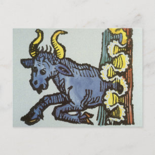 Taurus the Bull, Vintage Signs of the Zodiac Postcard