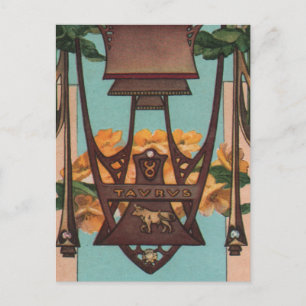 Taurus the Bull - Zodiac Postcard