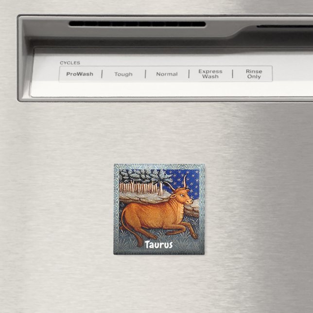Taurus the Bull Zodiac Sign Birthday Party Magnet (In Situ (Dishwasher))