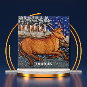 Taurus the Bull Zodiac Sign Birthday Party Tile