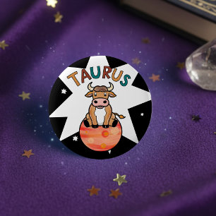 Taurus the Bull zodiac star 6 Cm Round Badge
