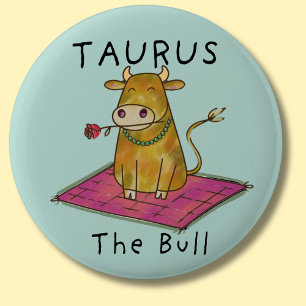 Taurus the Bull zodiac star constellation 6 Cm Round Badge