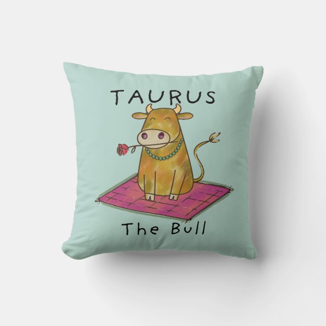 Taurus the Bull zodiac star constellation Cushion (Front)
