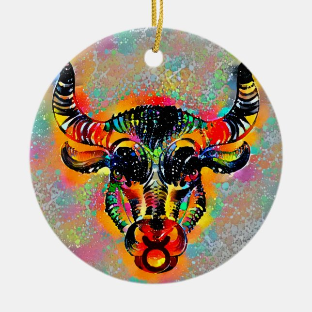 Taurus Tijuana Ceramic Tree Decoration (Front)