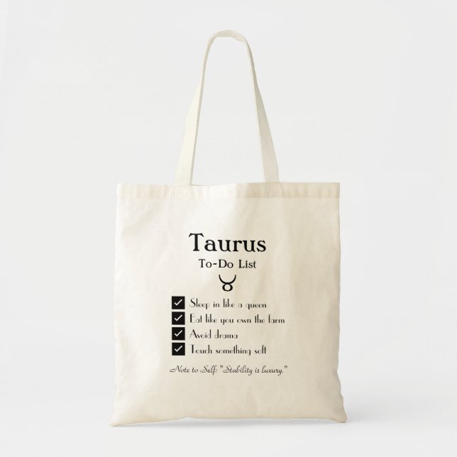 Taurus– To-Do List Tote Bag (Front)