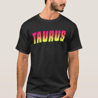 Taurus u2013 Red & Yellow Zodiac Sign Vintage Dist T-Shirt