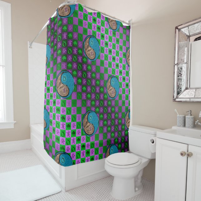 Taurus & Water Boar Shower Curtain (In Situ)