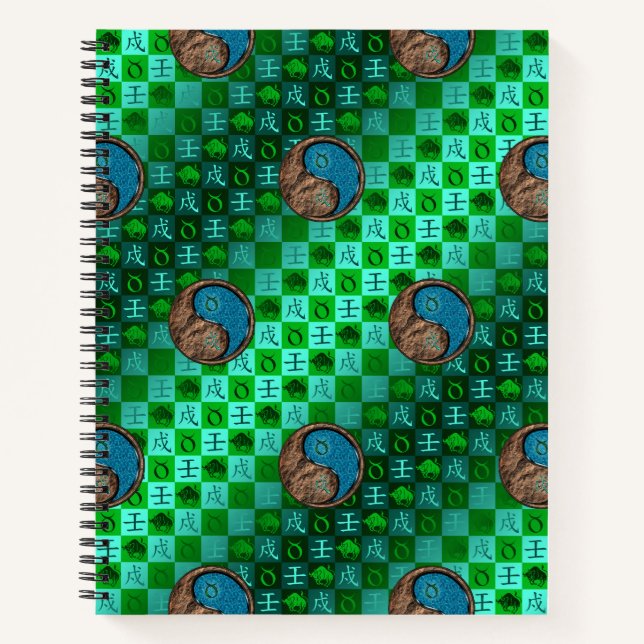 Taurus & Water Dog Spiral Notebook (Front)
