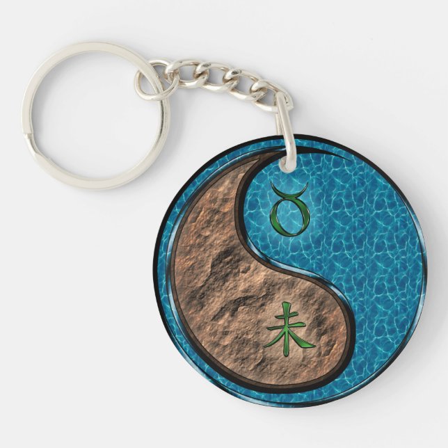 Taurus & Water Goat Key Ring (Front)