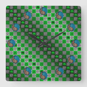 Taurus & Water Rabbit Square Wall Clock