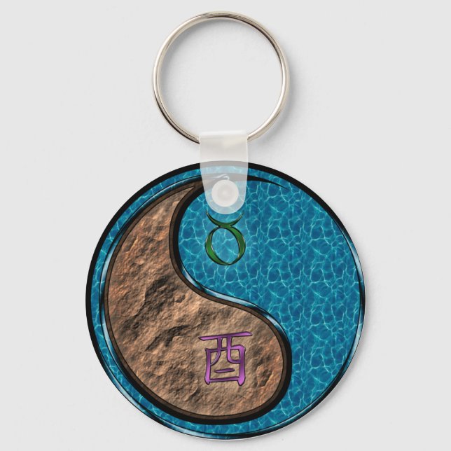 Taurus & Water Rooster Key Ring (Front)