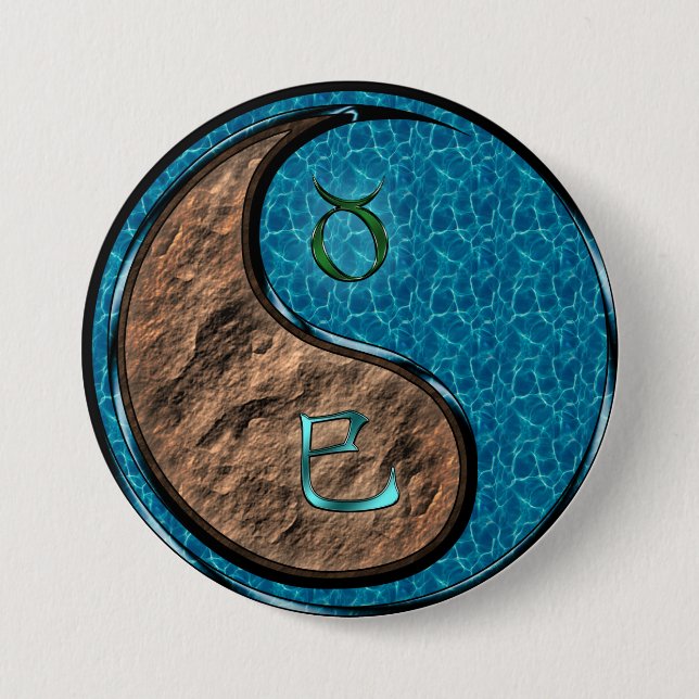 Taurus & Water Snake 7.5 Cm Round Badge (Front)