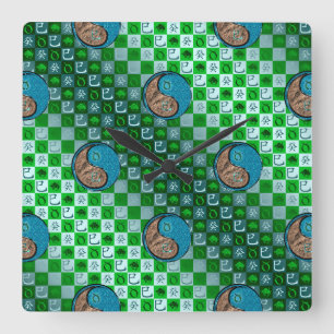 Taurus & Water Snake Square Wall Clock