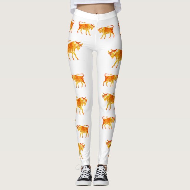 Taurus Watercolor Sign Leggings (Front)