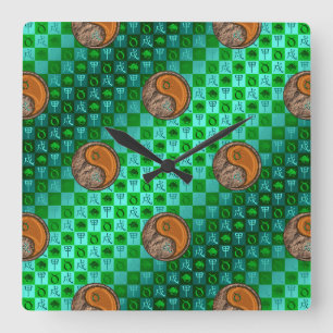 Taurus & Wood Dog Square Wall Clock