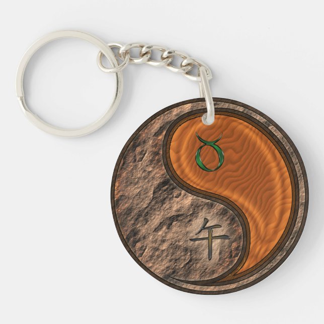 Taurus & Wood Horse Key Ring (Front)