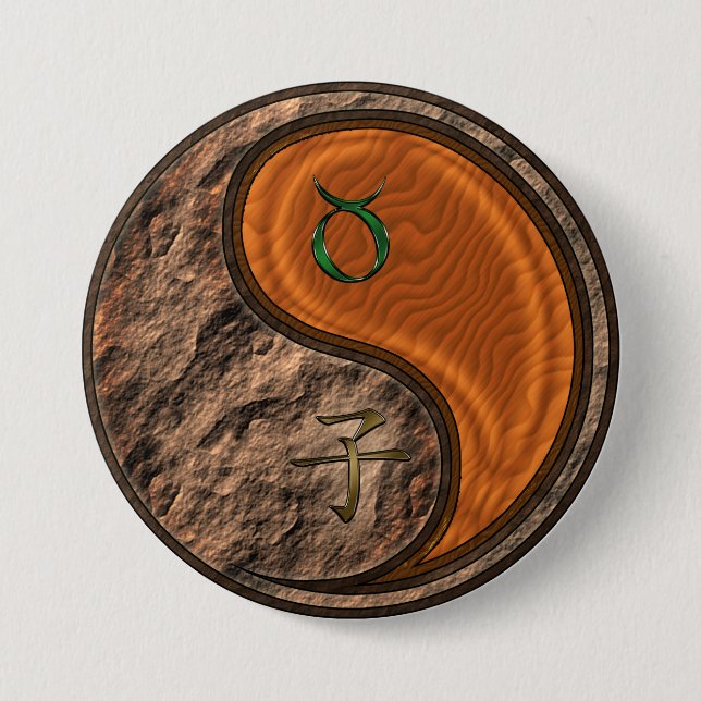 Taurus & Wood Rat 7.5 Cm Round Badge (Front)