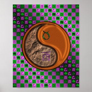 Taurus & Wood Rooster Poster