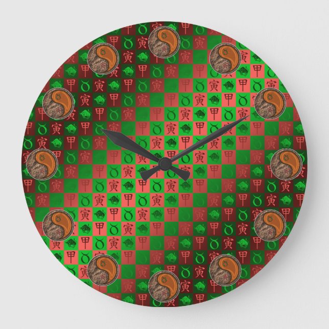 Taurus & Wood Tiger Large Clock (Front)