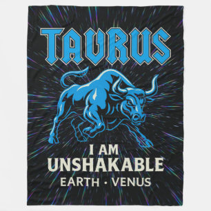 Taurus Zodiac 80’s Rock Band Inspired Astrology Fleece Blanket