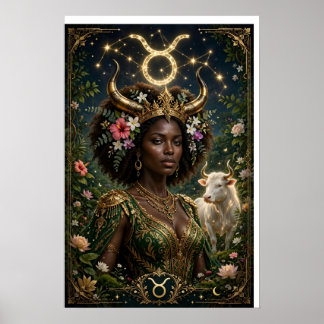 Taurus Zodiac African Queen Poster