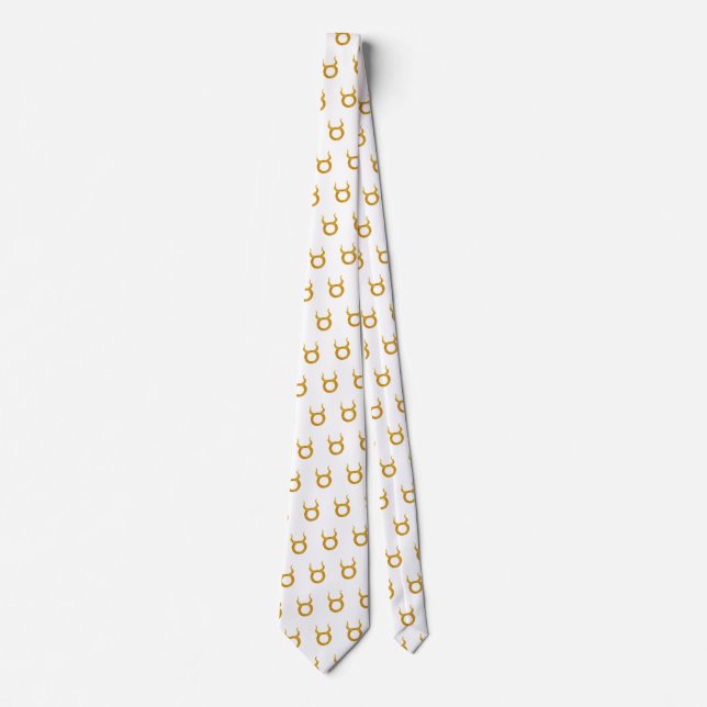 Taurus Zodiac Astro Gold Zodiac Astrology Sign Tie (Front)