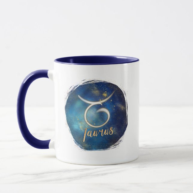 Taurus Zodiac Astrological Galaxy Birth Mug (Left)