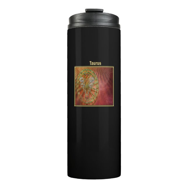 Taurus Zodiac Astrology design Horoscope Thermal Tumbler (Front)