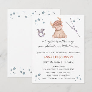 Taurus Zodiac Baby Shower Invitation
