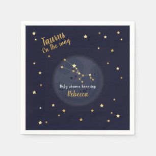 Taurus zodiac baby shower napkin