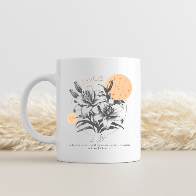 Taurus zodiac birth flower month birthday coffee mug (TaurusFlower birth mug)