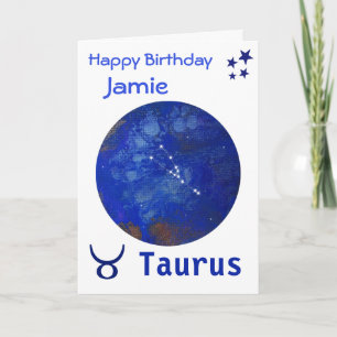 Taurus zodiac birthday card