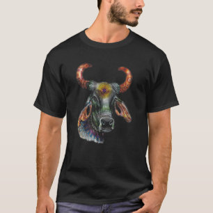 Taurus Zodiac Birthday Cow Bull Floral Farmer Birt T-Shirt