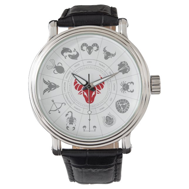 Taurus Zodiac Birthday Gift Watch (Front)