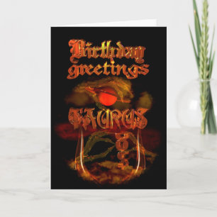 Taurus Zodiac Birthday Greetings by Valxart Card