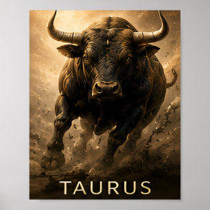 Taurus Zodiac Bull Celestial Astrology Symbol Poster