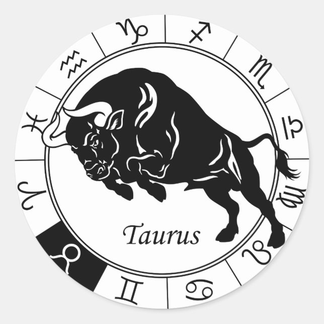 taurus zodiac classic round sticker (Front)