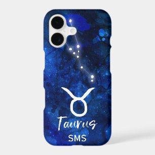 Taurus Zodiac Constellation Blue Galaxy Monogram
