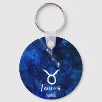Taurus Zodiac Constellation Blue Galaxy Monogram