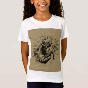 Taurus Zodiac Constellation Hevelius 1690 on Taupe T-Shirt