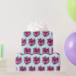 Taurus Zodiac Coquette Heart Birthday Cake Wrapping Paper