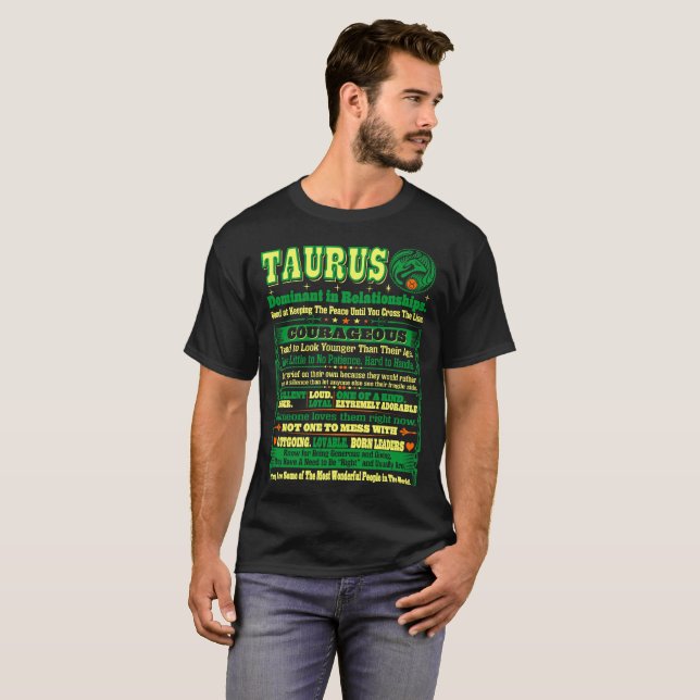 Taurus Zodiac Dominant In Relationship T-Shirt (Front Full)
