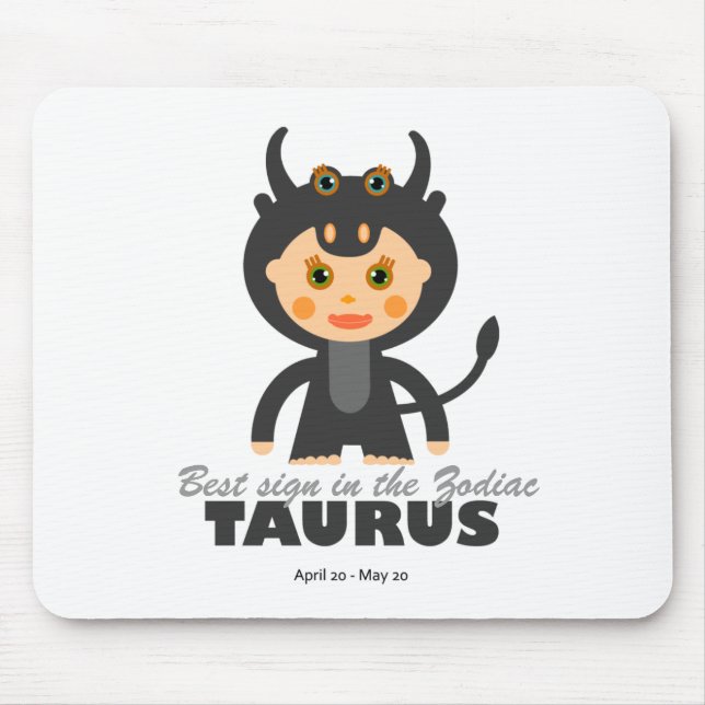Taurus Zodiac for Kids Mouse Mat (Front)