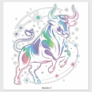 Taurus Zodiac Holographic Bull Design