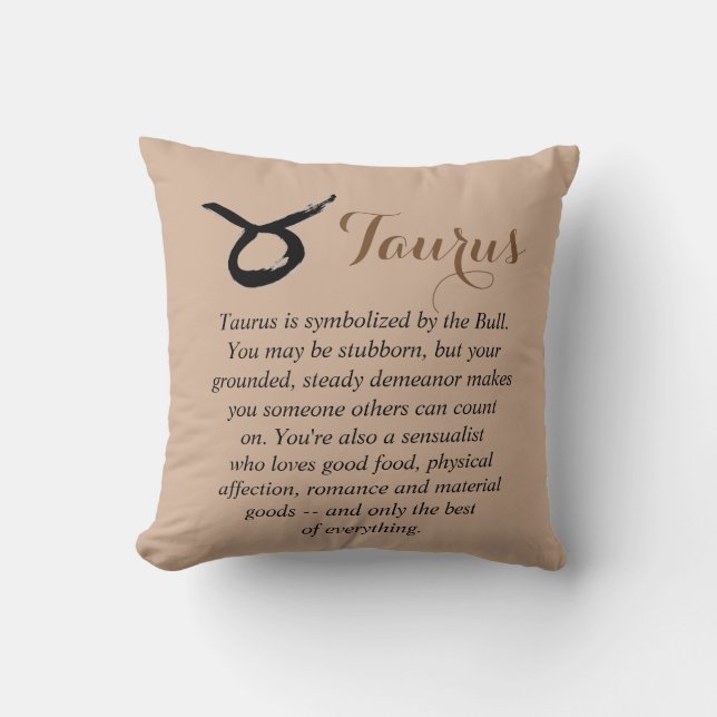 Taurus Zodiac Horoscope Cushion (Front)