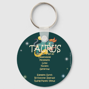 Taurus zodiac key ring