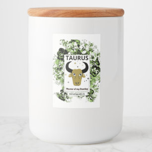 Taurus Zodiac Master of Destiny Floral Art Food Label